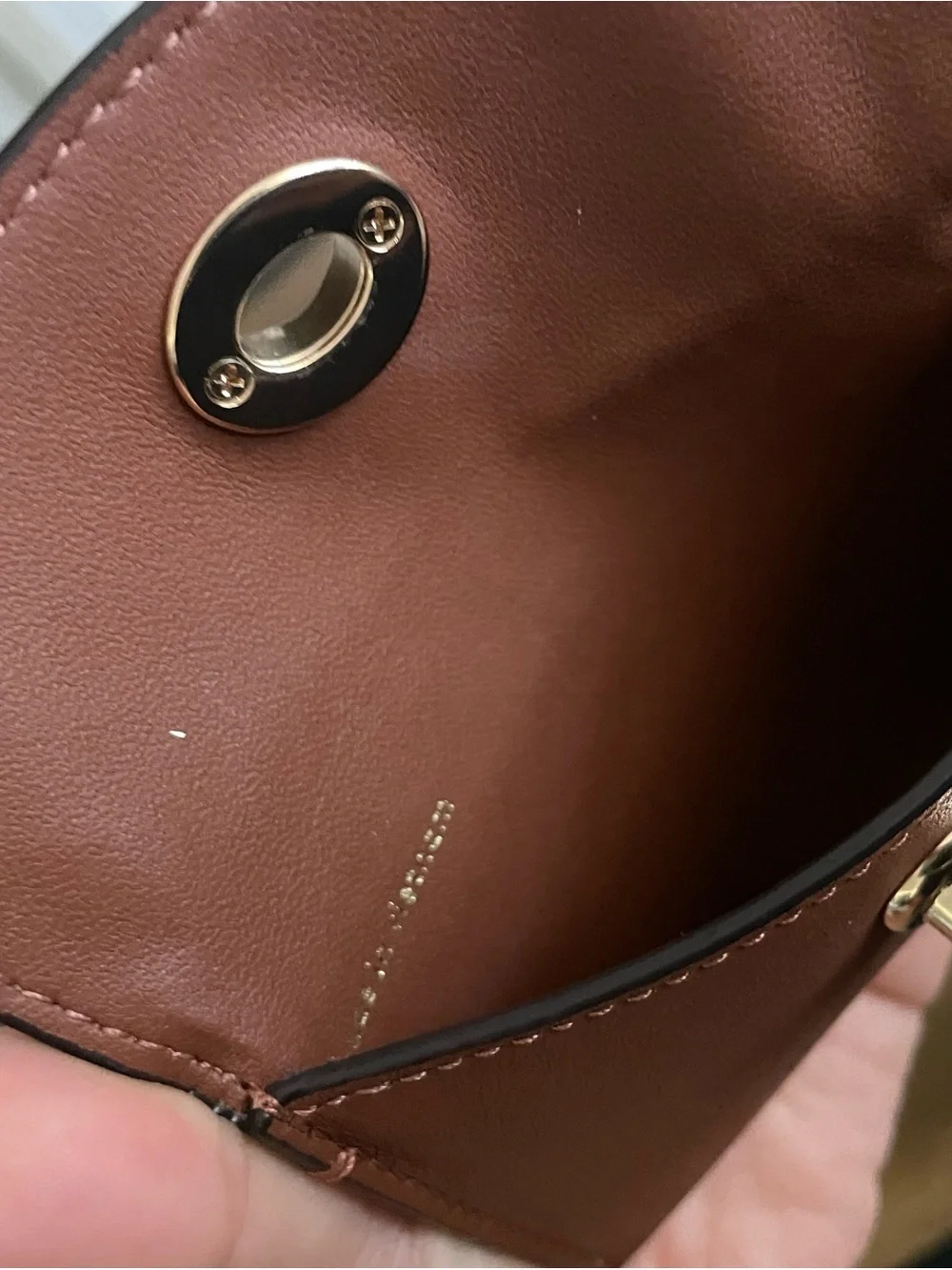 Coach Brown Leather & Suede Turn-Lock Wallet Attachment